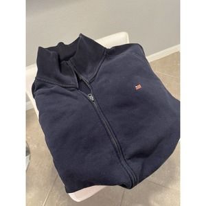 Vintage Ralph Lauren Polo Jeans Co Zip Up Sweater Sz L Mini Flag